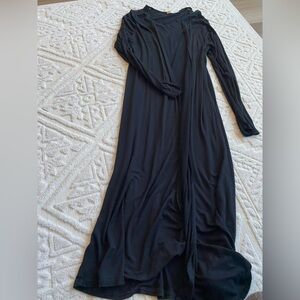 Long Black Lightweight Soft Maxi Cardigan
